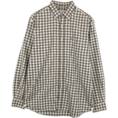 古着 ラコステ LACOSTE REGULAR FIT 長袖 ボタンダウンチェックシャツ メンズM相当/eaa662907