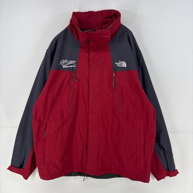 古着 ザ・ノースフェイス THE NORTH FACE ジャケット ナイロン フルジップ 大きいサイズ ツートンカラー ハイベント XL レッド系 メンズ