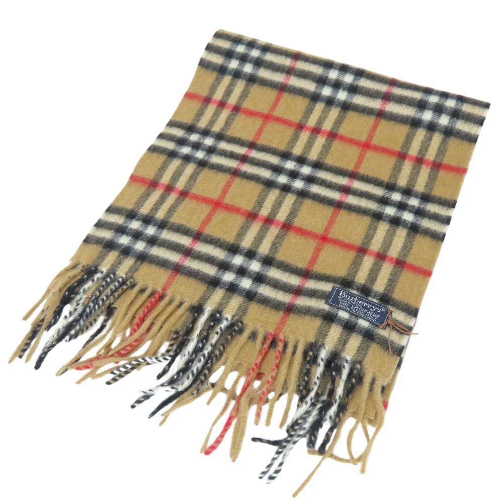 【中古】 バーバリーズ マフラー ノバチェック カシミヤ ベージュ系 タグ付き 小物 アパレル レディース メンズ Burberrys