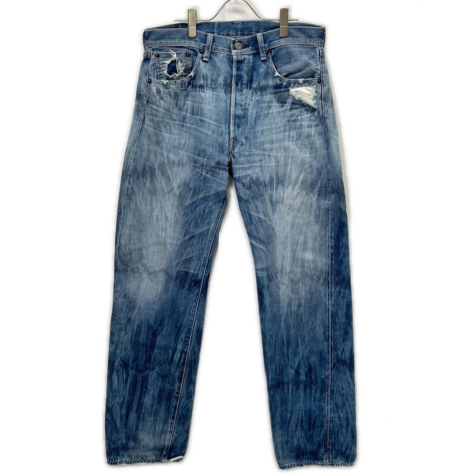 リーバイス 【VINTAGE CLOTHING】50154-0091 1954年 復刻 501XX ブルー ボタンフライ ダメージ加工デニムパンツ 36
