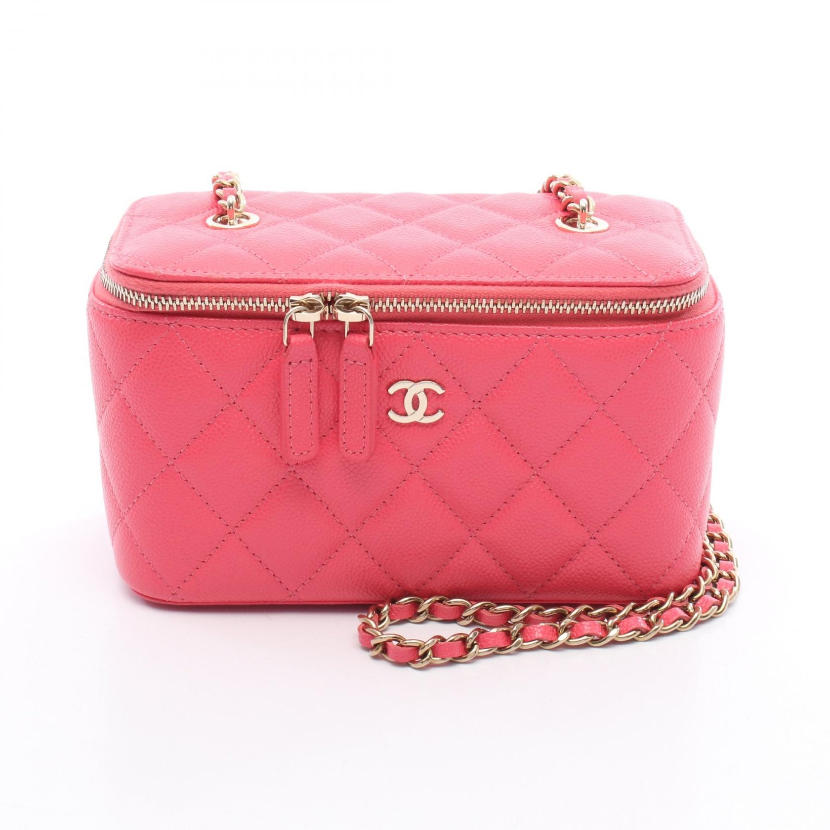 シャネル CHANEL マトラッセ バニティ ショルダーバッグ バッグ カーフ(牛革) レディース ピンク系 【中古】