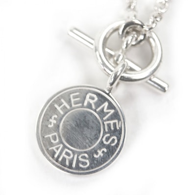 極美品 エルメス セリエ ネックレス シルバー メンズ