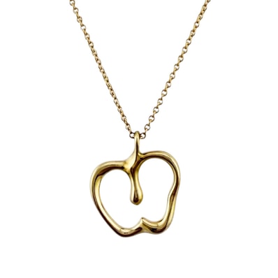 ティファニー アップル ネックレス 18金 K18イエローゴールド レディース TIFFANY&Co. 中古
