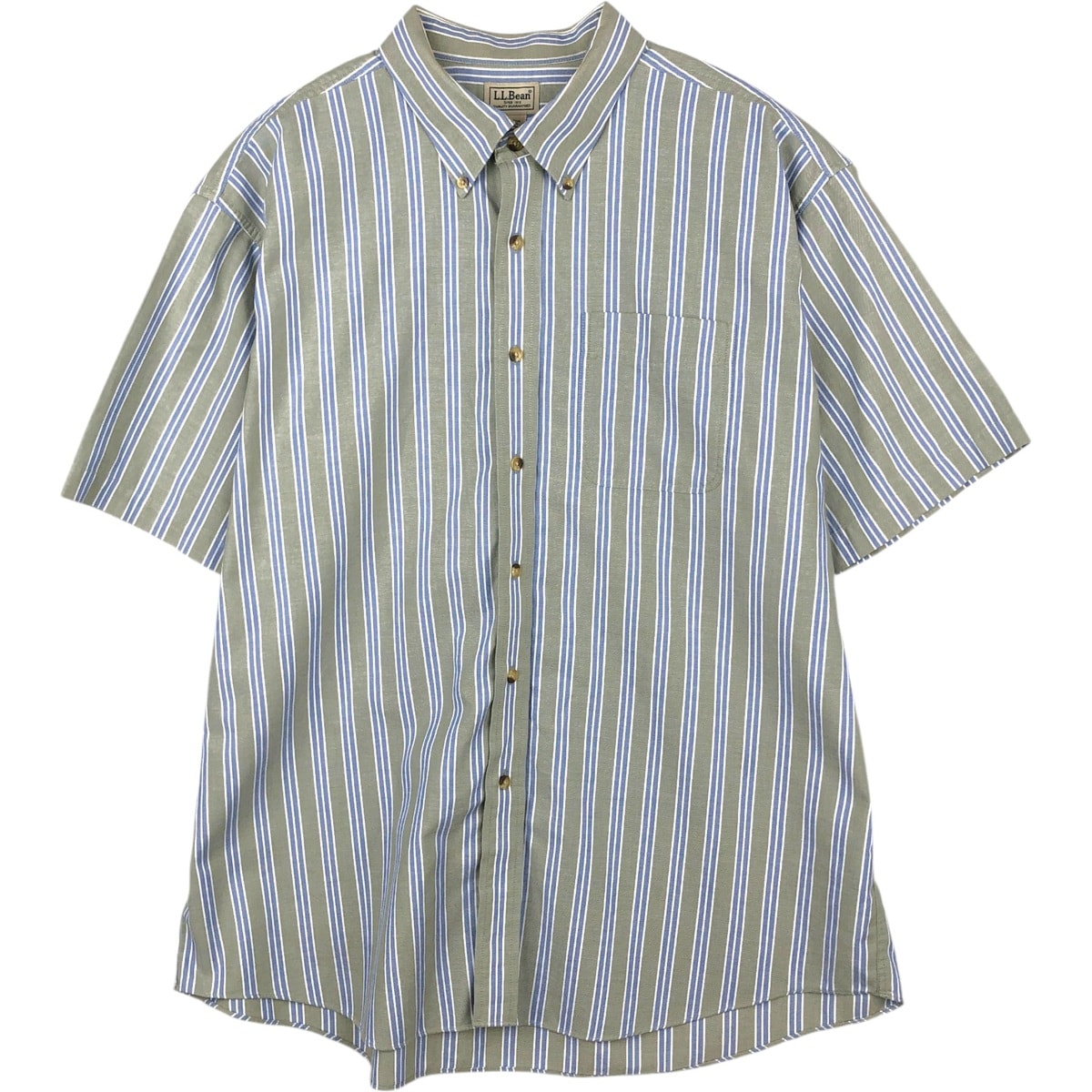 古着 90~00年代 エルエルビーン L.L.Bean 半袖 ボタンダウン ストライプシャツ メンズXL相当 ヴィンテージ/eaa623279