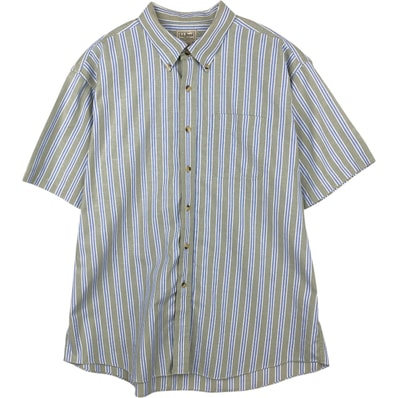 古着 90~00年代 エルエルビーン L.L.Bean 半袖 ボタンダウン ストライプシャツ メンズXL相当 ヴィンテージ/eaa623279
