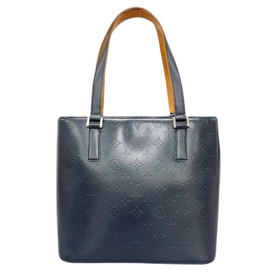 ルイヴィトン ストックトン モノグラムマット トートバッグ モノグラムマット M55115 ブルー レディース LOUIS VUITTON 中古
