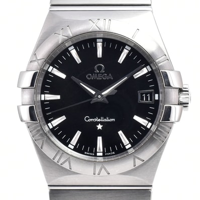 オメガ OMEGA 123.10.35.60.01.001 コンステレーション ブラッシュ デイト ブラック クォーツ メンズ 美品 箱・保証書付き 腕時計 C#149546