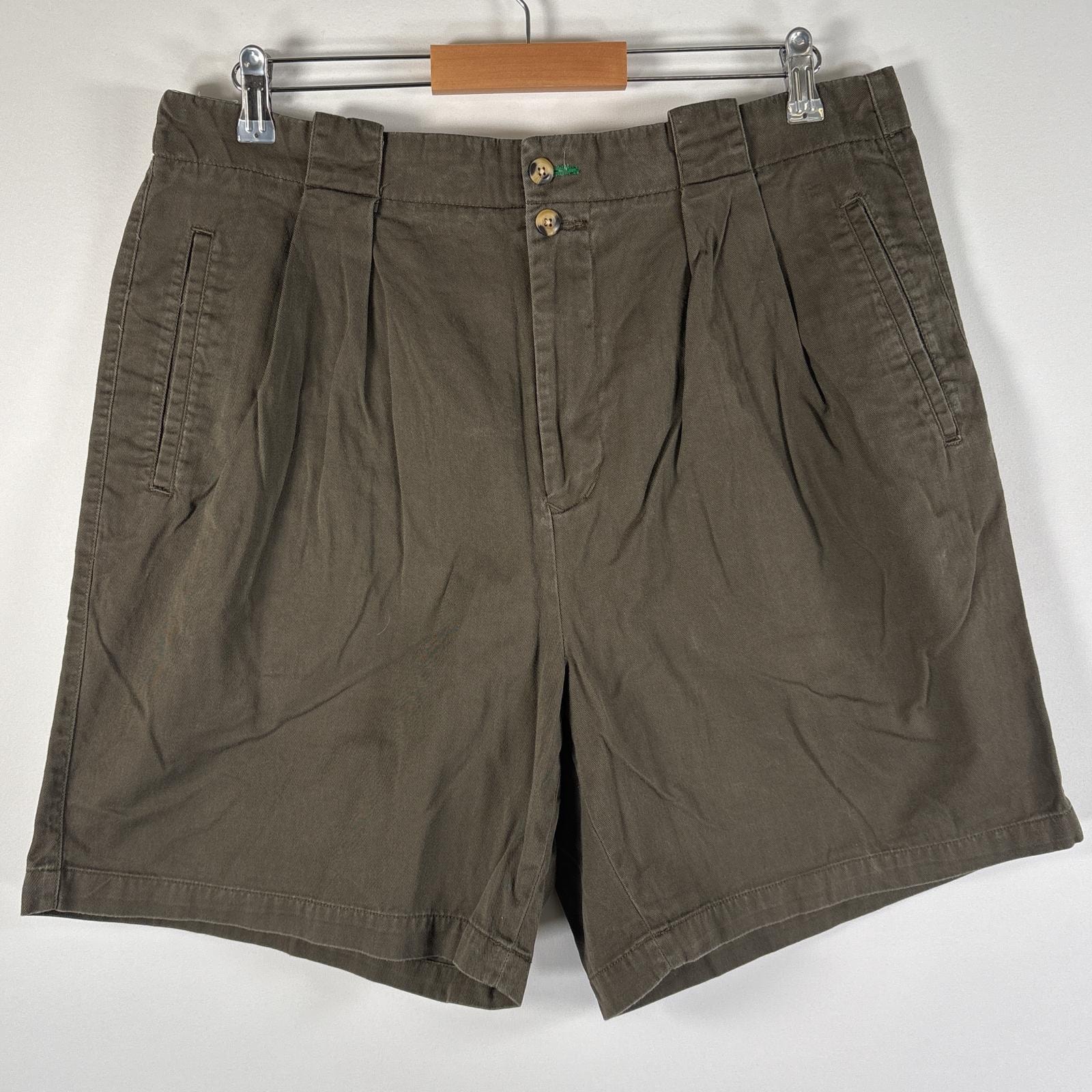 古着 90's/90年代 トミーヒルフィガー TOMMY HILFIGER ショートパンツ チノショーツ チノショーツ ハーフパンツ 大きいサイズ w38  カーキ系 メンズ