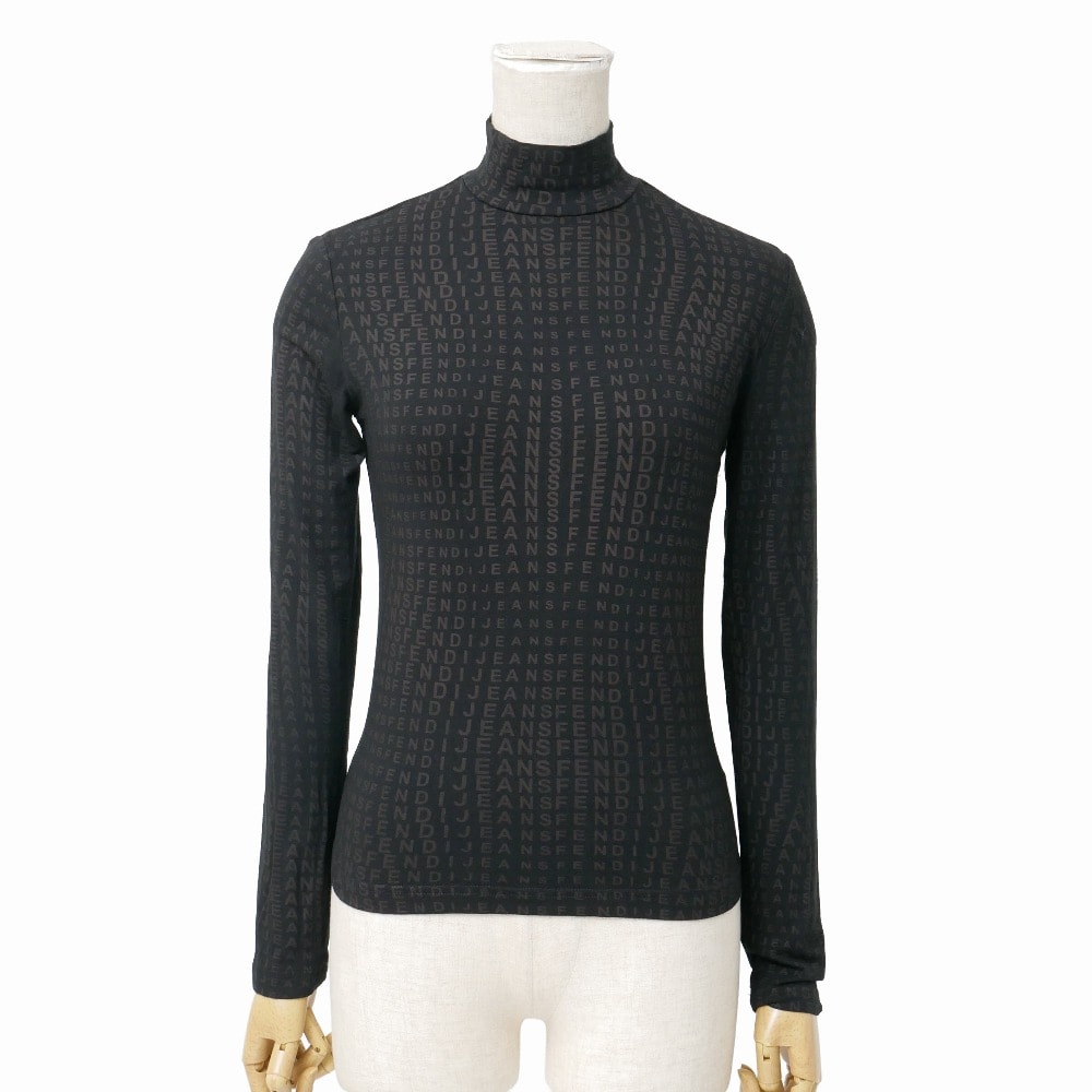■美品■FENDI フェンディ ヴィンテージ カットソー サイズ40 ジャージー ハイネック 長袖 ブランド古着【中古】20260727/RB0182