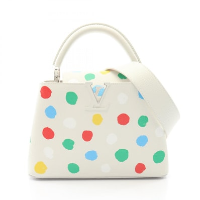 ルイ・ヴィトン LOUIS VUITTON LV × YK カプシーヌBB ペインティッドドット 草間彌生 2WAY ハンドバッグ バッグ レザー レディース ホワイト系 / マルチカラー M21637 【中古】