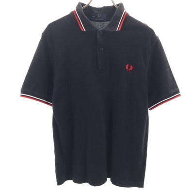 FRED PERRY フレッドペリー イングランド製 半袖 ポロシャツ 38 ブラック 鹿の子