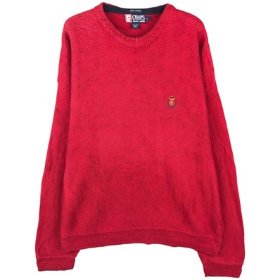 古着 ラルフローレン Ralph Lauren CHAPS チャップス ヘリンボーン コットンニットセーター メンズL相当/eaa605971