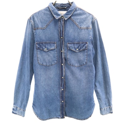 ZARA ザラ 長袖 デニム ウエスタンシャツ S