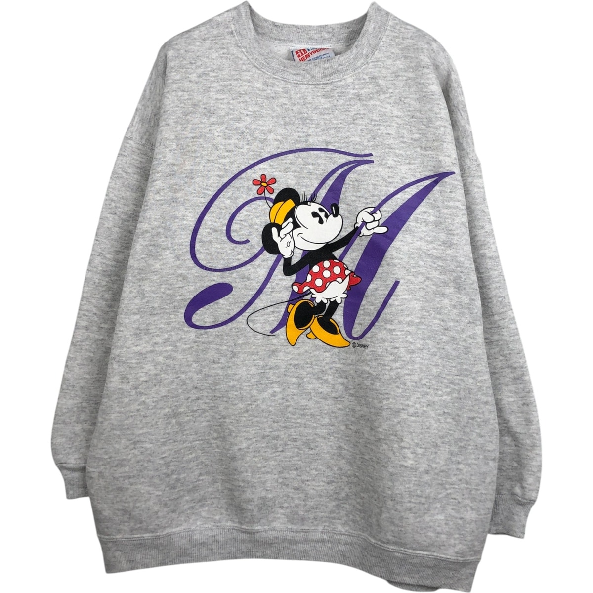 古着 90年代 ヘインズ Hanes HEAVYWEIGHT MINNIE MOUSE ミニーマウス キャラクタースウェットシャツ トレーナー USA製 メンズL相当 ヴィンテージ/eaa629782