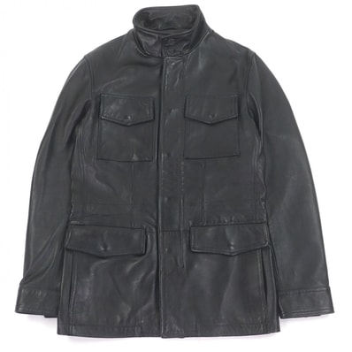 美品 エンメティ レザージャケット ブラック メンズ 46 M65