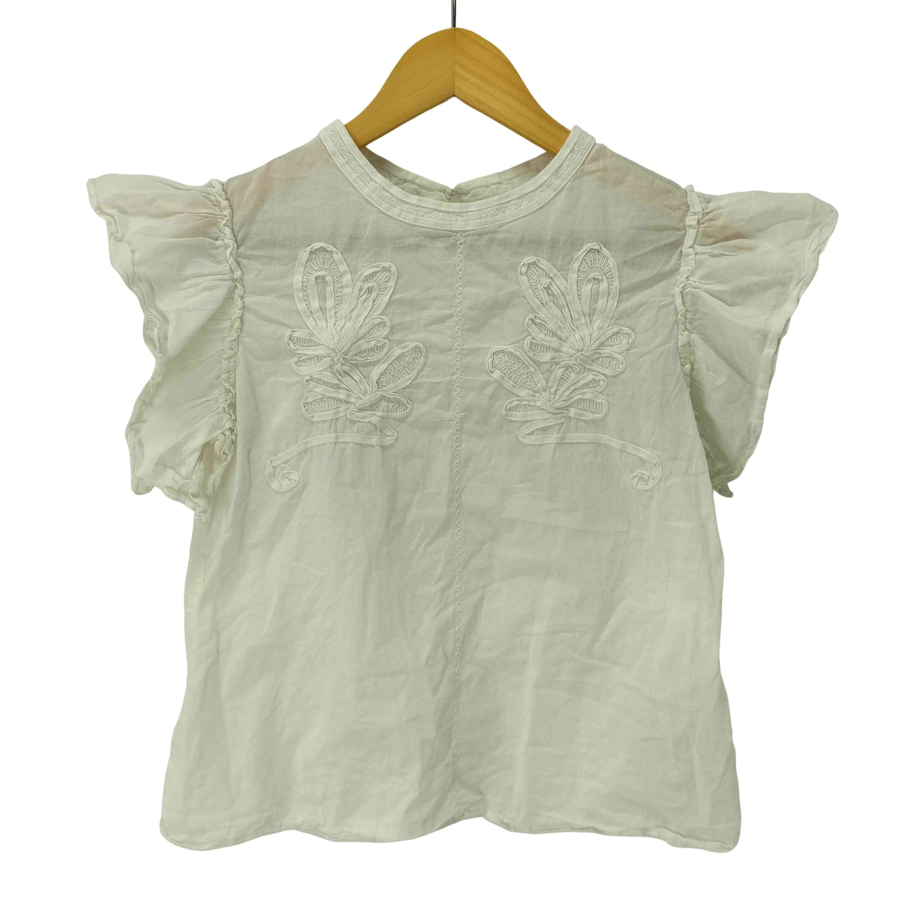 テープエンブロイダリーラッフルブラウス【1142250379808】