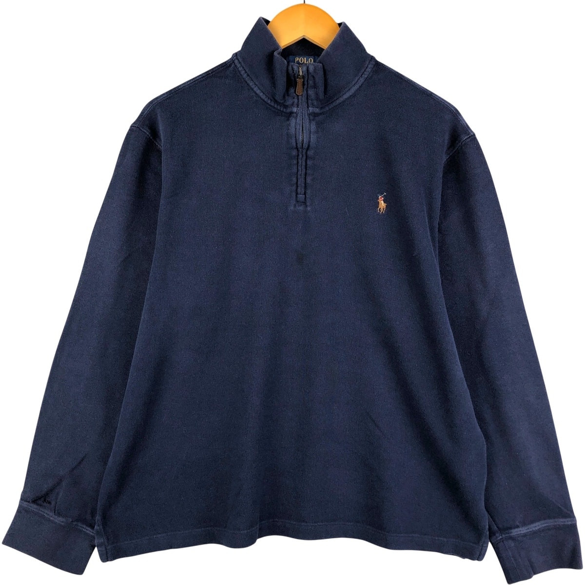古着 ラルフローレン Ralph Lauren POLO RALPH LAUREN ハーフジップ ワンポイントロゴスウェットシャツ トレーナー メンズL相当/eaa594195
