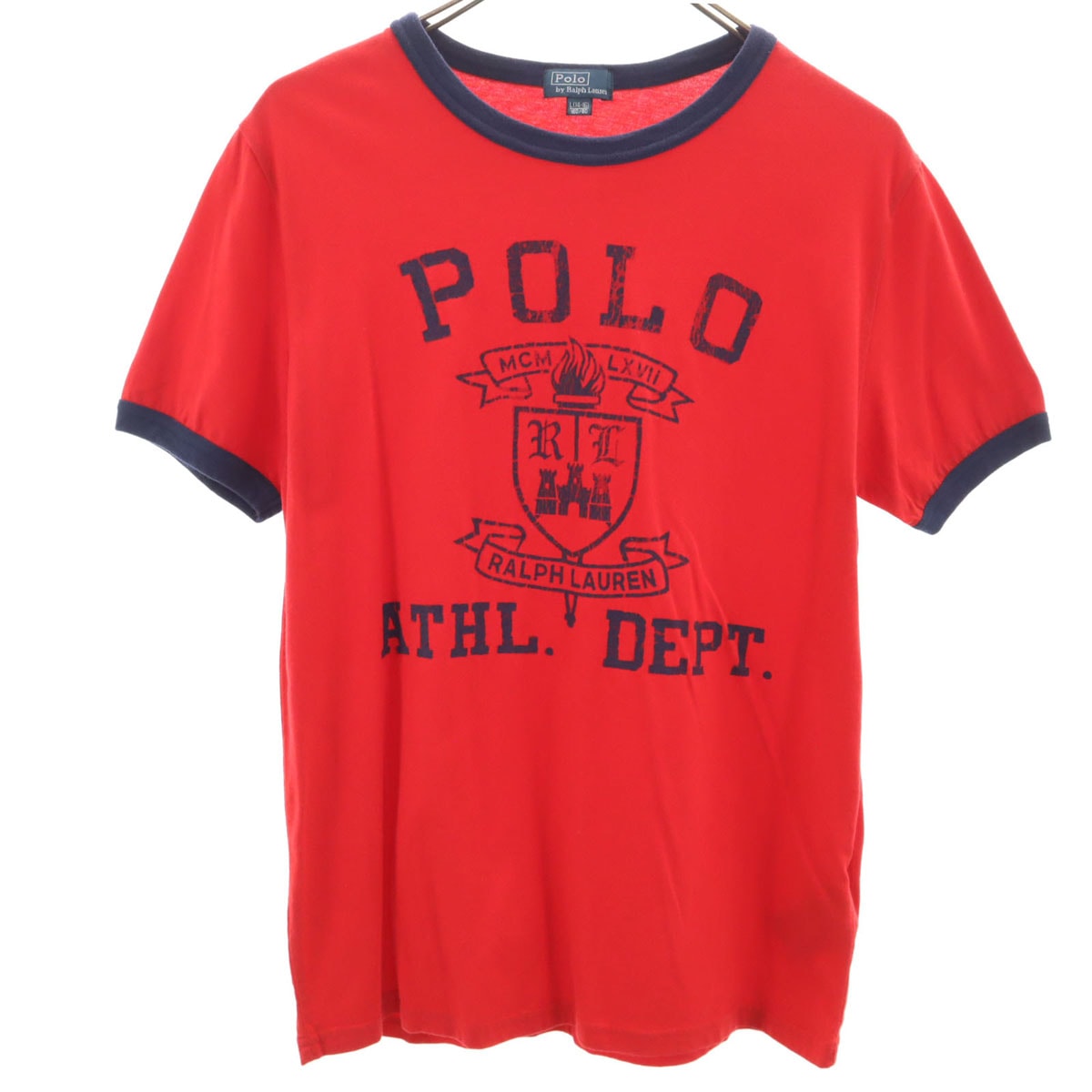 Polo by Ralph Lauren ポロバイラルフローレン 半袖 リンガー Tシャツ L(14-16) レッド