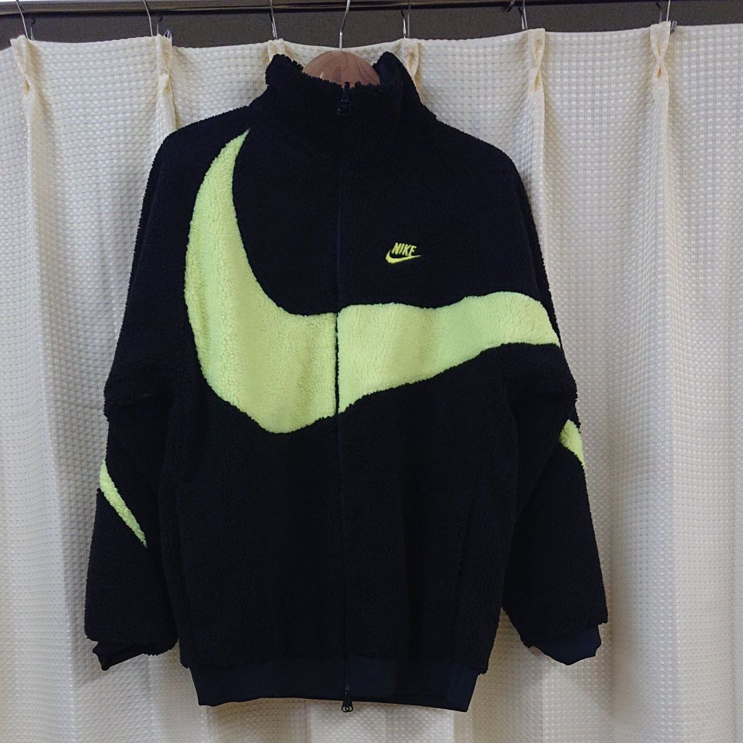 Nike Big Swoosh Reversible Boa Jacket"Black Neon"