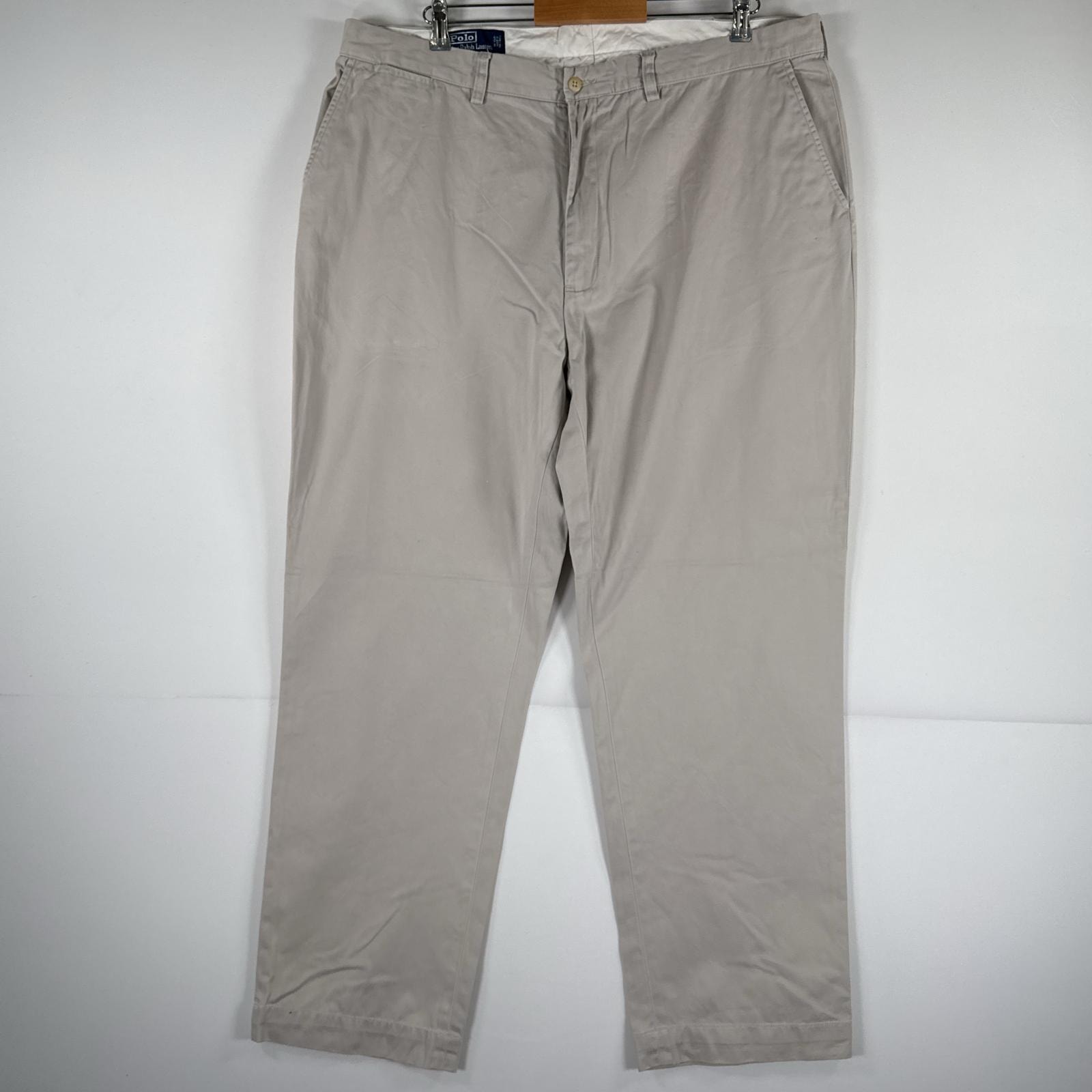 古着 ポロバイラルフローレン Polo by Ralph Lauren チノパンツ ポロチノ ワンポイント スラックス 大きいサイズ w40 L32  ベージュ メンズ