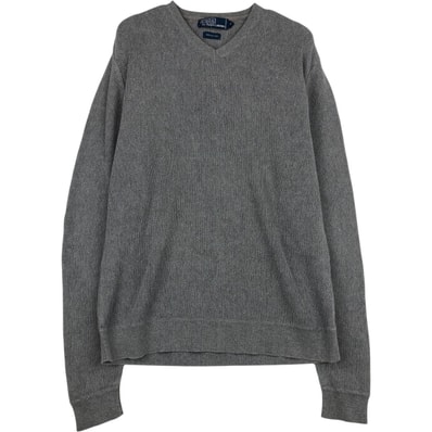 古着 ラルフローレン Ralph Lauren POLO by Ralph Lauren Vネック ピマコットンニットセーター メンズL相当/eaa645877