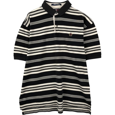 古着 90年代 トミーヒルフィガー TOMMY HILFIGER マルチボーダー 半袖 ボーダー ポロシャツ メンズL相当/eaa635242