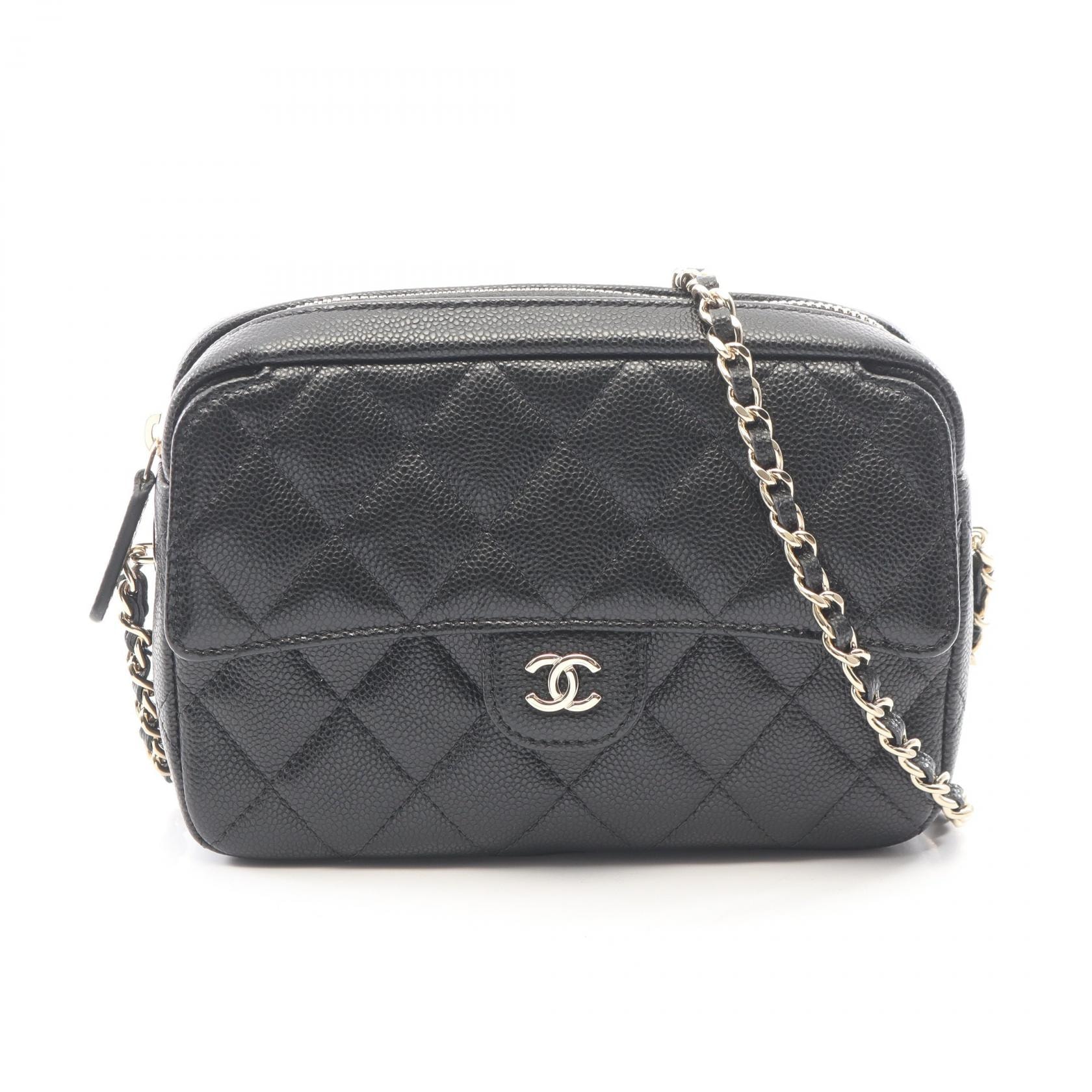 シャネル CHANEL マトラッセ クラシック チェーンクラッチ ショルダーバッグ バッグ キャビアスキン(グレインドカーフ) レディース ブラック系 【中古】