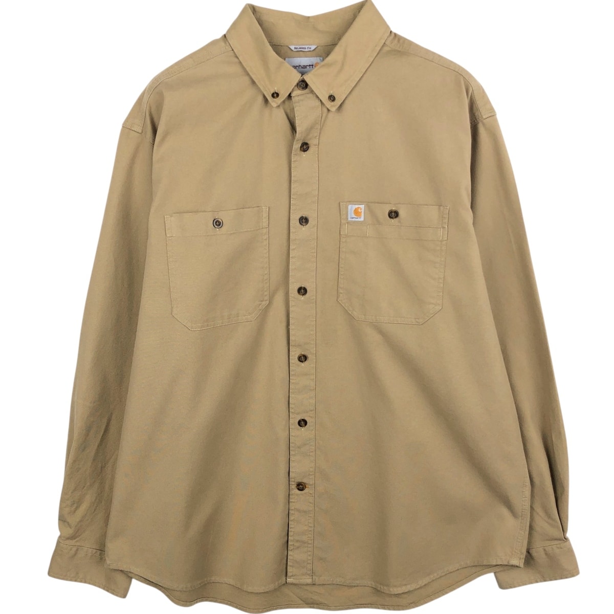 古着 カーハート Carhartt RELAXED FIT 長袖 ボタンダウン ワークシャツ メンズXL相当/eaa666598