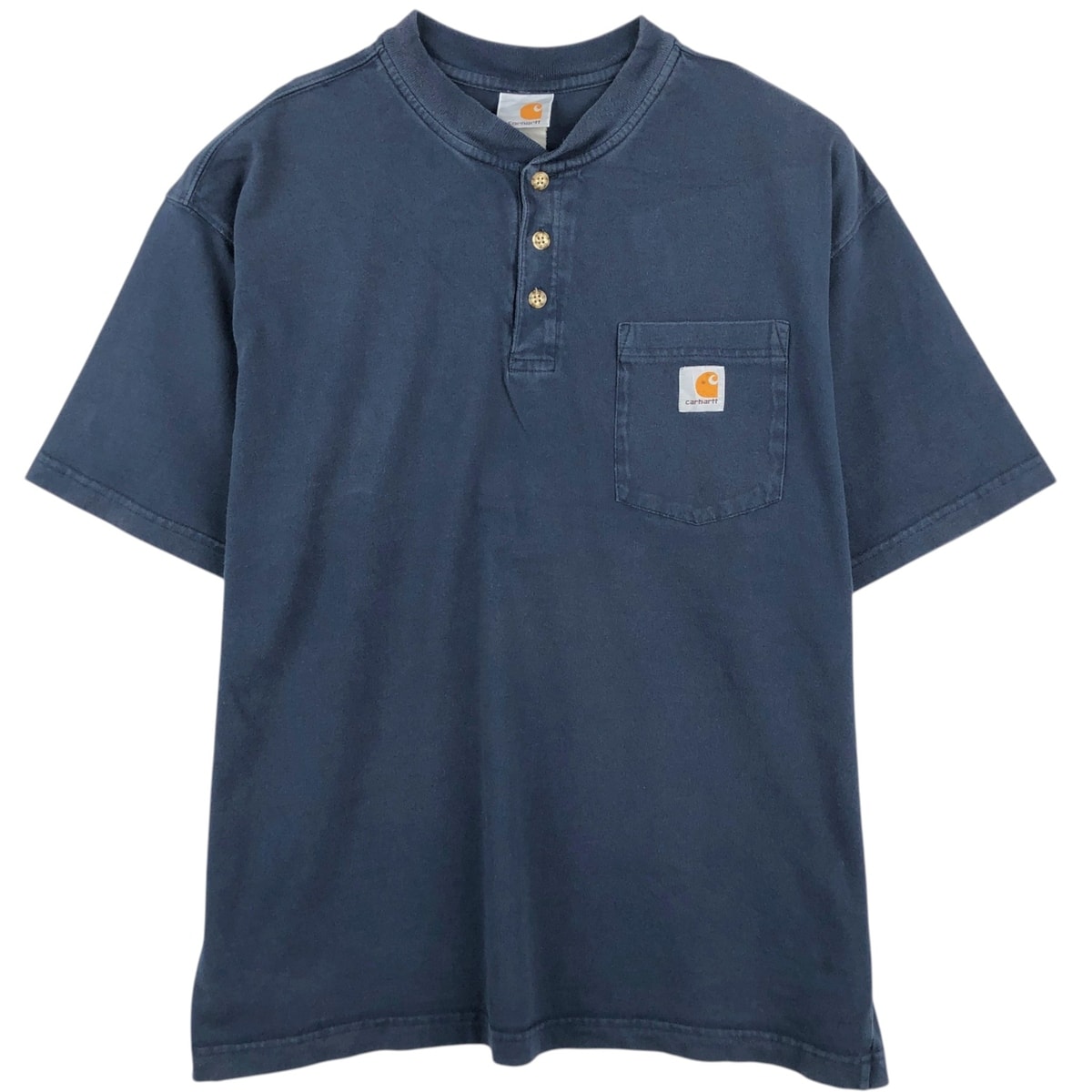古着 カーハート Carhartt ヘンリーネック 半袖 ワンポイントロゴポケットTシャツ メンズL相当/eaa621890