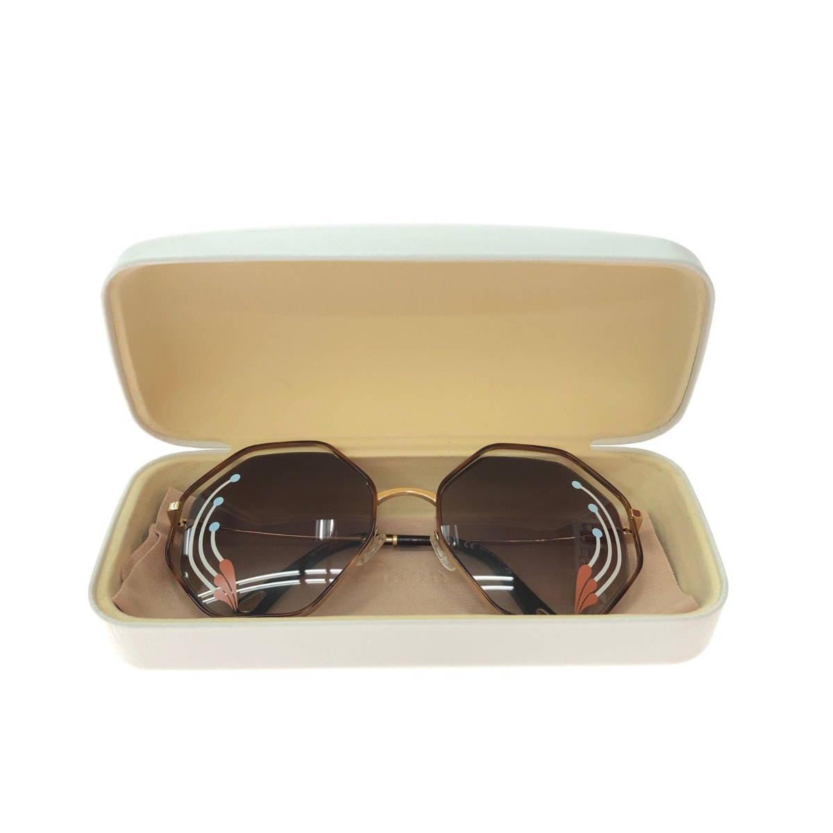 ▼▼Chloe クロエ アイウェア レディース サングラス 八角形  CE132SRI 258 ブラウン