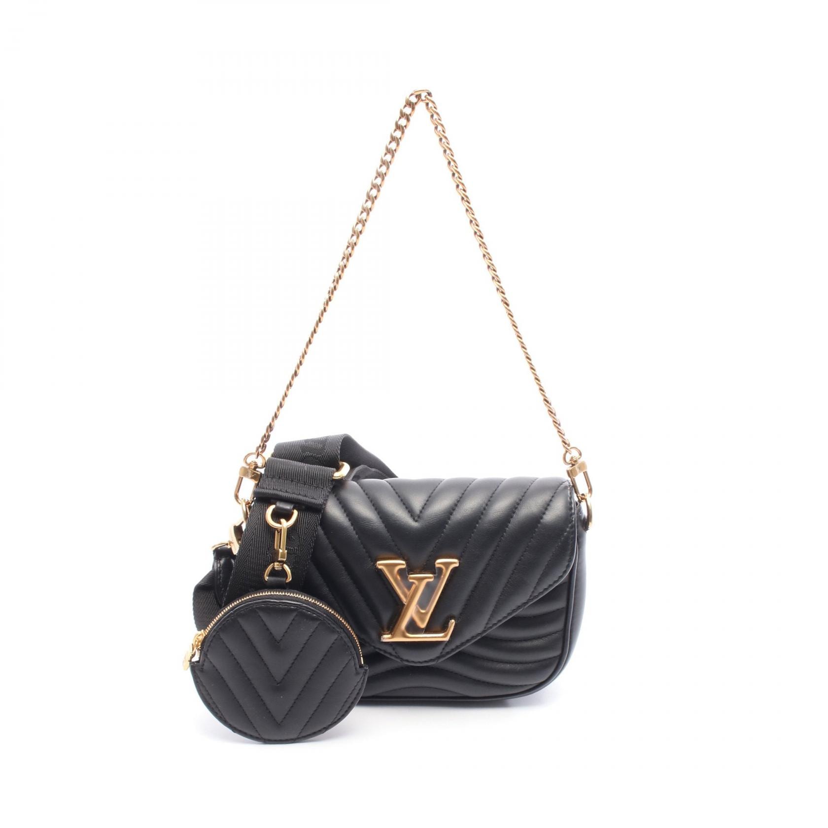 ルイ・ヴィトン LOUIS VUITTON ミュルティ ポシェット ニューウェーブ ショルダーバッグ バッグ レザー ノワール レディース ブラック系 M56461 【中古】