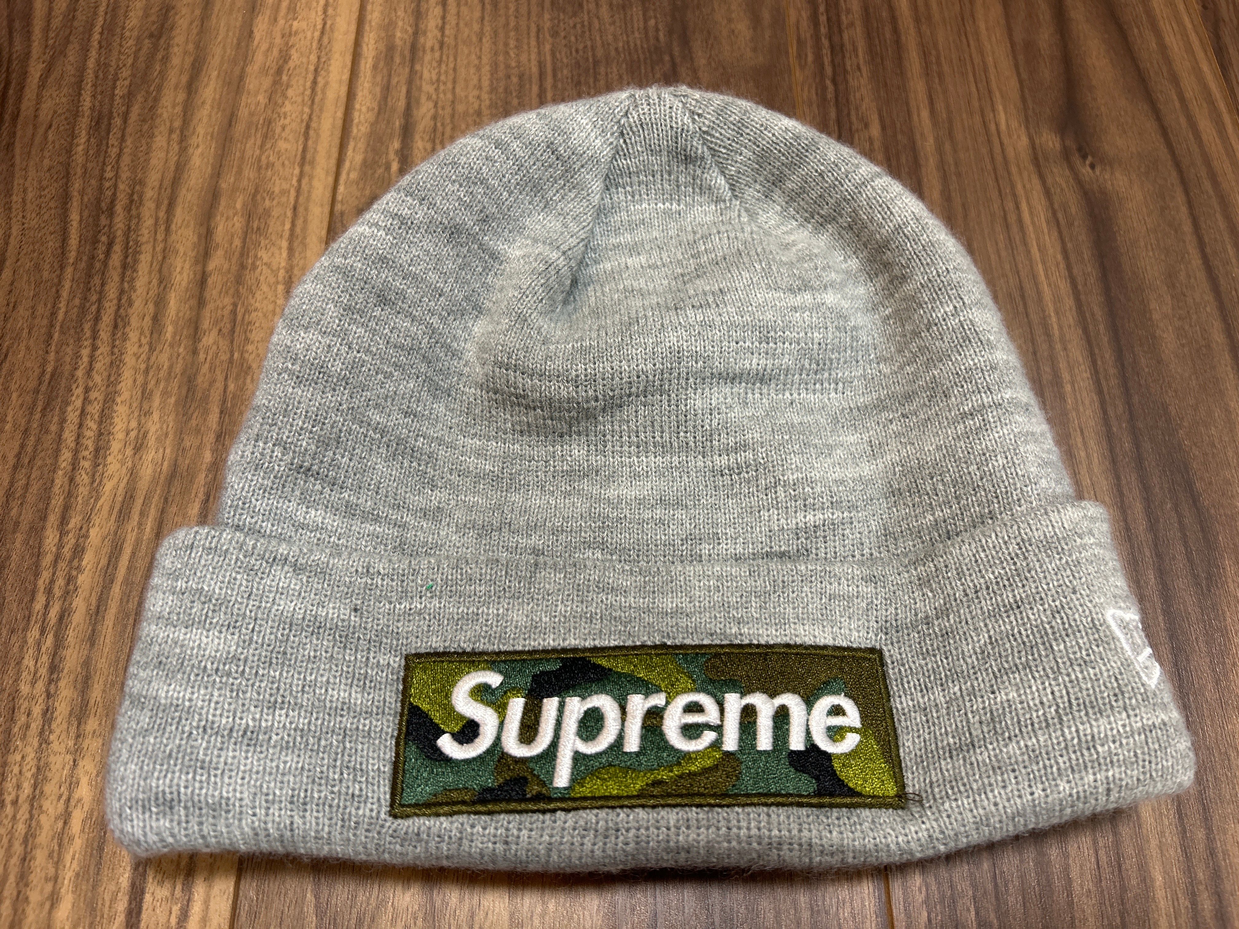 Supreme New Era Box Logo Beanie "Heather Grey" (23FW)