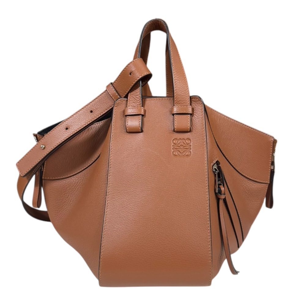 ロエベ ハンモック スモール ショルダーバッグ レザー 387.30.S35 ブラウン レディース LOEWE 中古
