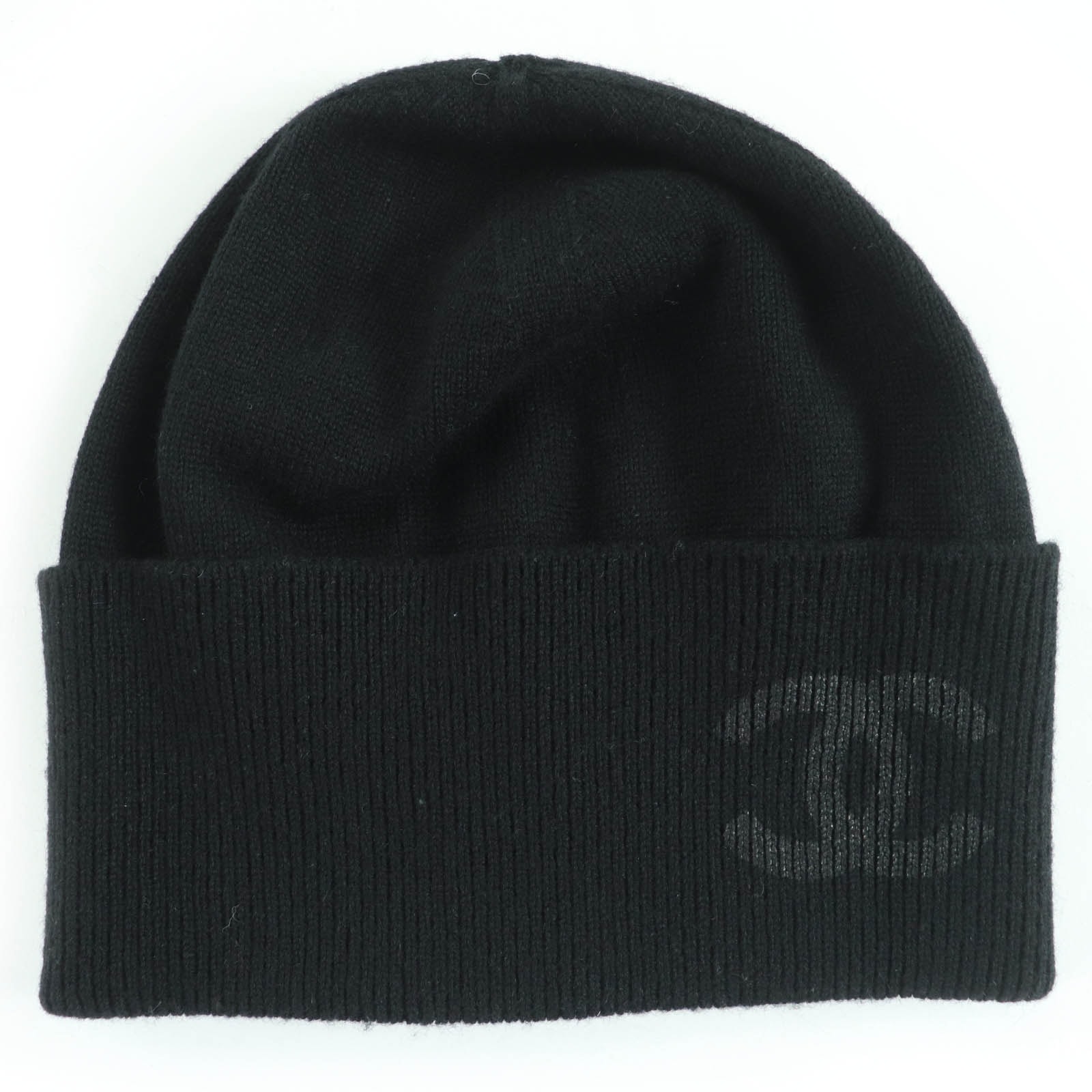 美品 シャネル ニットキャップ ブラック レディース AA9335