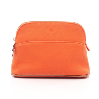 エルメス HERMES ボリードポーチ20 ミニ オランジュ フー ポーチ バッグ キャンバス オレンジ レディース オレンジ系 【中古】
