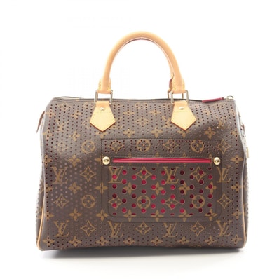 ルイ・ヴィトン LOUIS VUITTON スピーディ30 ハンドバッグ バッグ PVCコーティングキャンバス レザー モノグラム・ペルフォ フューシャ レディース ブラウン系 / ピンク系 M95180 【中古】