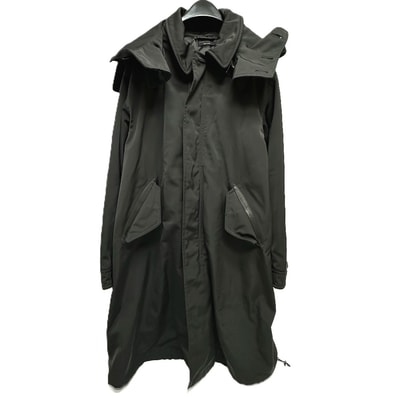 トムフォード TOM FORD WZIP レザーパイピング TFO637 フーディー フード付き フーデッド アパレル アウター コート モッズコート ナイロン ブラック