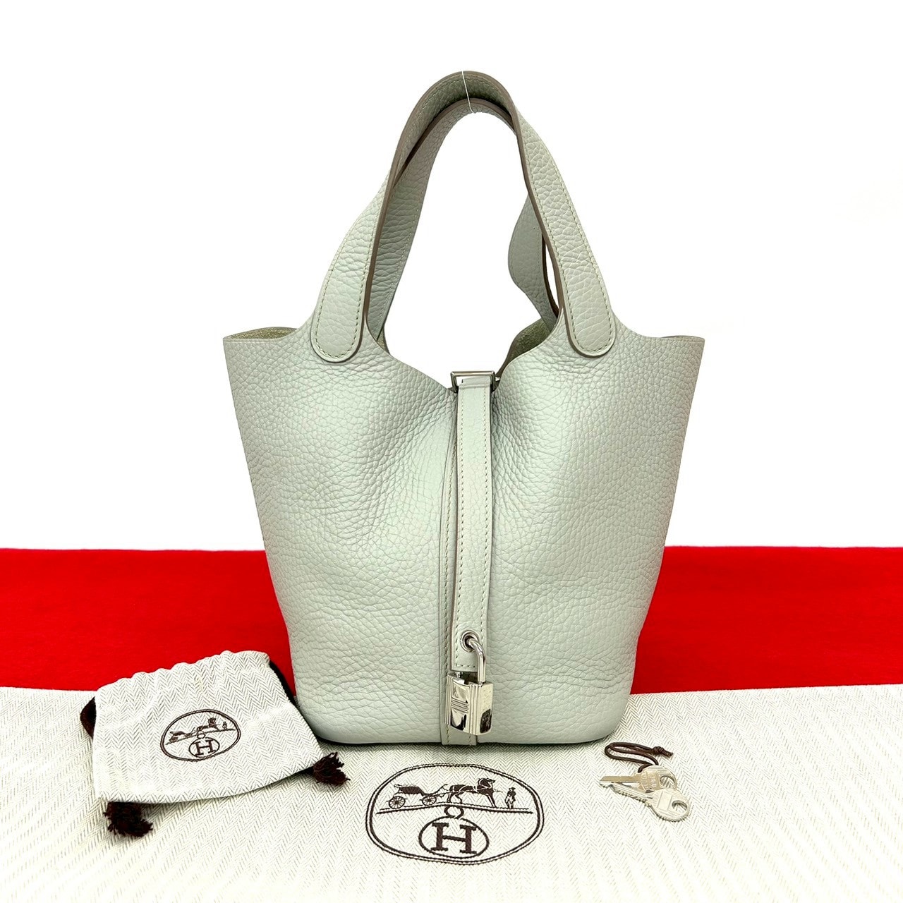 HERMES エルメス ピコタンロック PM トリヨンクレマンス ハンドバッグ グレー
 71795