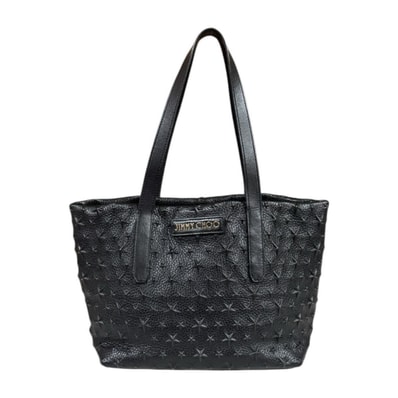 ジミーチュウ スターエンボス ソフィア スモール トートバッグ レザー ブラック レディース JIMMY CHOO 中古