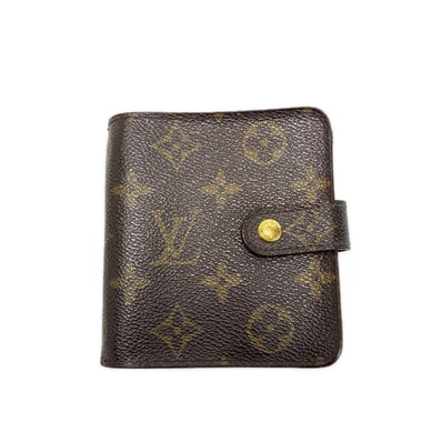 LOUIS VUITTON ルイヴィトン モノグラム コンパクトジップ M61667 ブラウン 2つ折り財布
