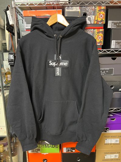 Supreme Cross Box Logo Hooded Sweatshirt "Black"