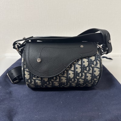 Dior Mini Roller Bag Strap Dior Oblique Jacquard Grained Calfskin "Beige/Black"