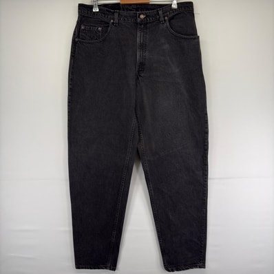 古着 90's/90年代 リーバイス Levi's USA製 デニム パンツ テーパード ジッパーフライ 560 バギー w38 L34 ブラック メンズ