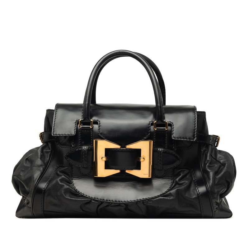 グッチ ハンドバッグ ボストンバッグ 189881 ブラック レザー レディース GUCCI 中古