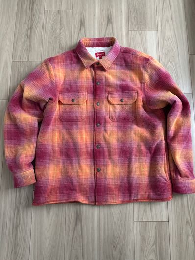 Supreme Shearling Lined Flannel Shirt "Red"