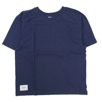 WTAPS ダブルタップス Tシャツ 21SS 211ATDT-CSM31 QB SS COTTON TEE 半袖 Tシャツ ネイビー系 X03【中古】