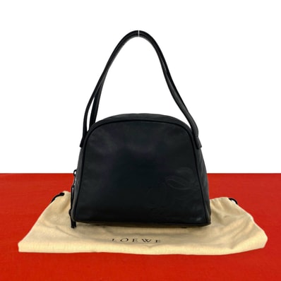 LOEWE ロエベ アナグラム ロゴ レザー ハンドバッグ ブラック
35198