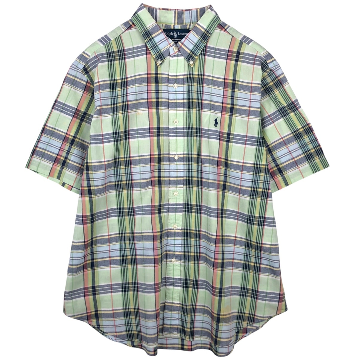 古着 ラルフローレン Ralph Lauren CLASSIC FIT 半袖 ボタンダウン チェックシャツ メンズXXL相当/eaa641192