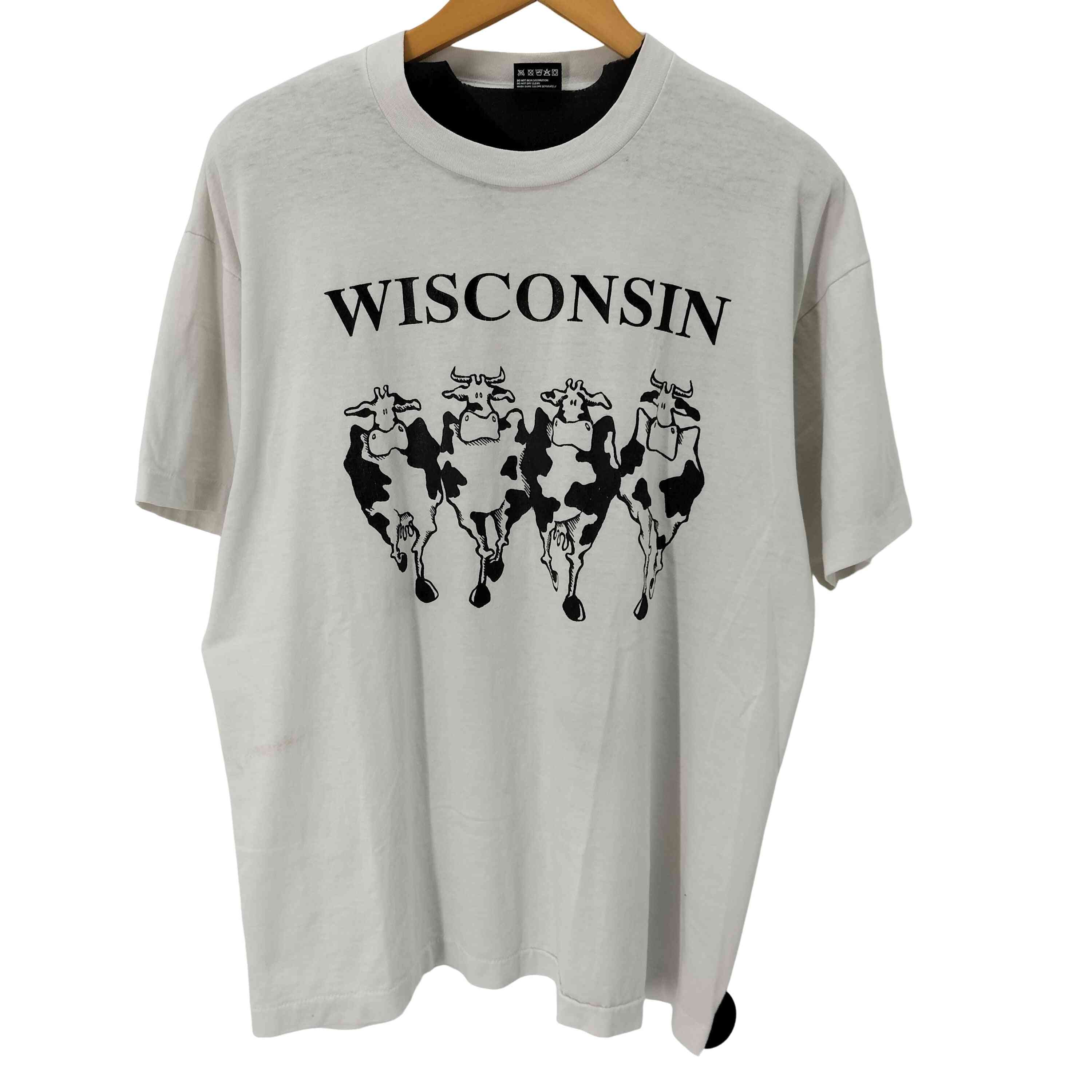 90S MADE IN USA シングルステッチ WISCONSIN 両面プリント S/S Tシャツ【1137924233616】