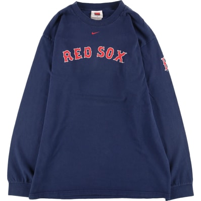 古着 00年代 ナイキ NIKE MLB BOSTON RED SOX ボストンレッドソックス TEAM ロングTシャツ ロンT メンズM相当/eaa540599